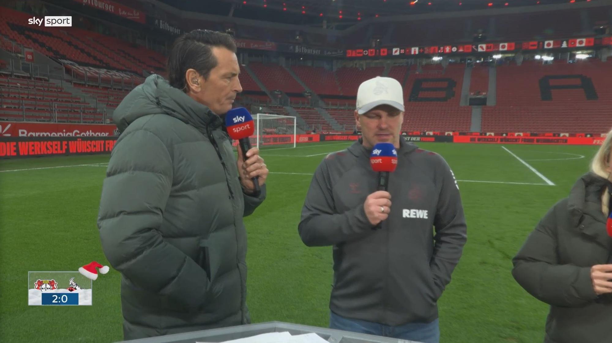 Lukas Kwasniok spricht im TV-Interview bei Sky.