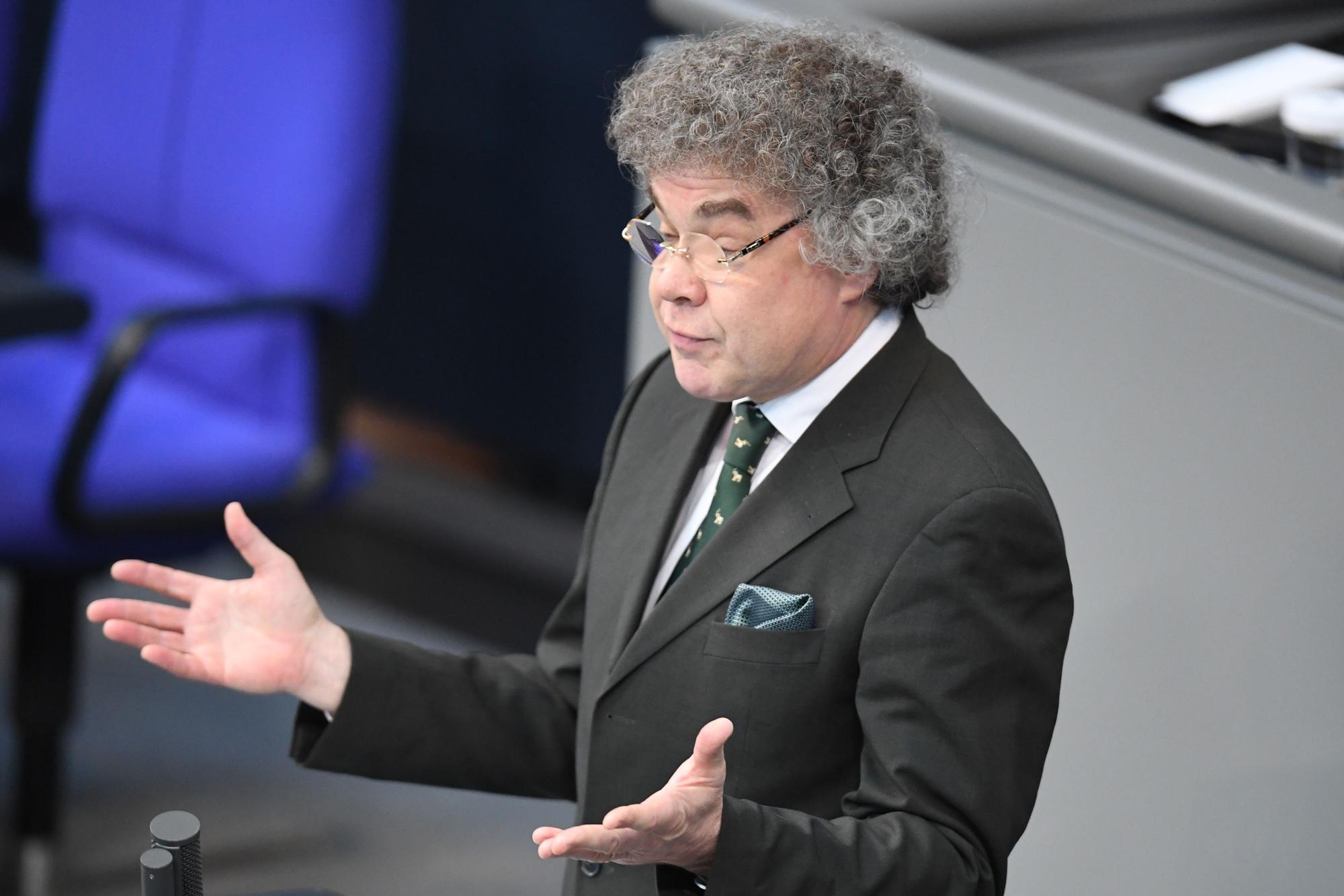 Matthias Moosdorf (AfD) spricht im Januar 2024 im Bundestag.