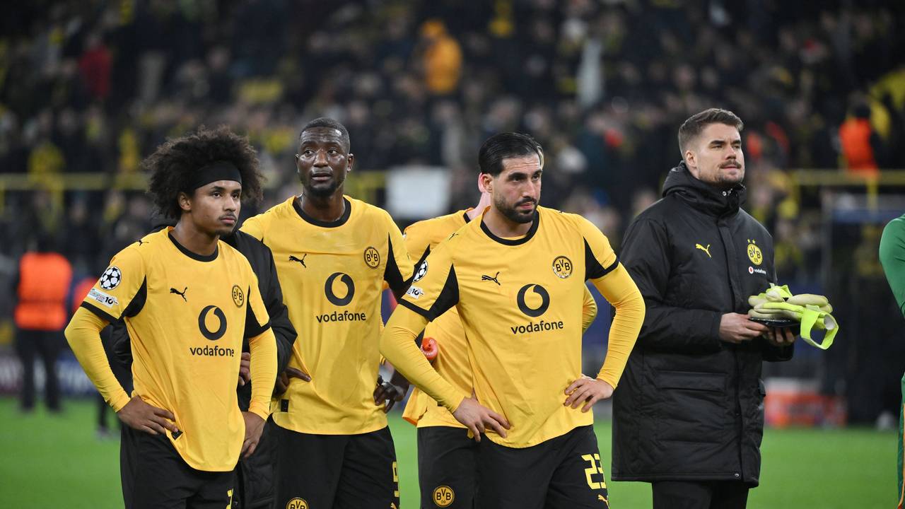Enttäuschung bei Karim Adeyemi, Serhou Guirassy, Emre Can und Ersatztorwart Alexander Meyer.