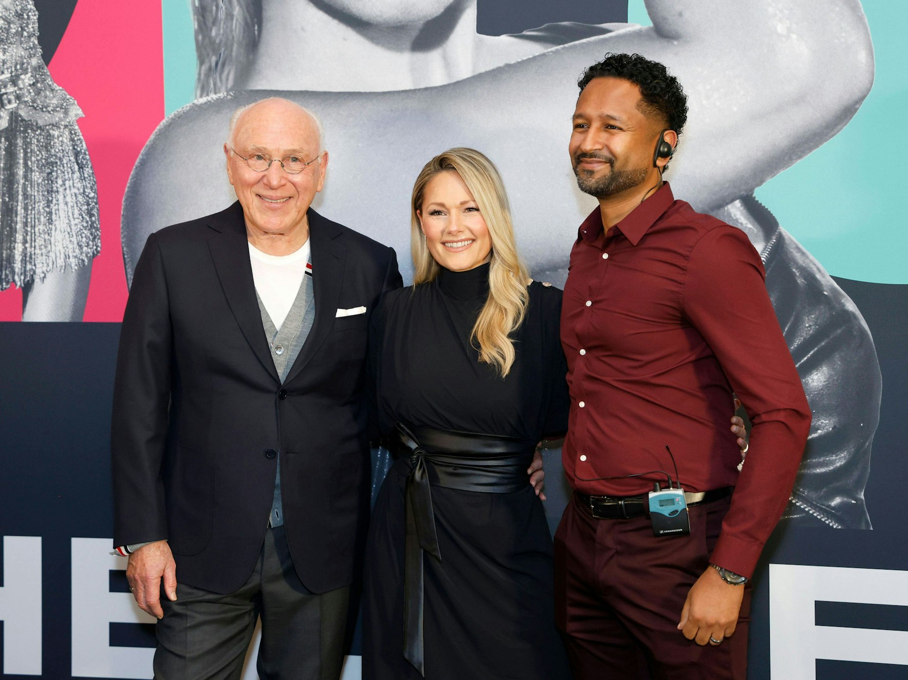 Marek Lieberberg, Helene Fischer und Mukhtar Omar Sharif Mukhtar beim Pressetermin.