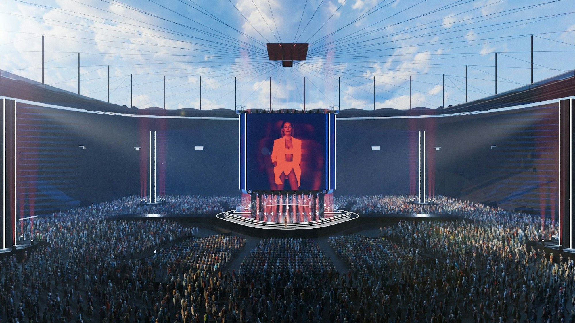 Animation der Bühne für die Helene-Fischer-Tour.