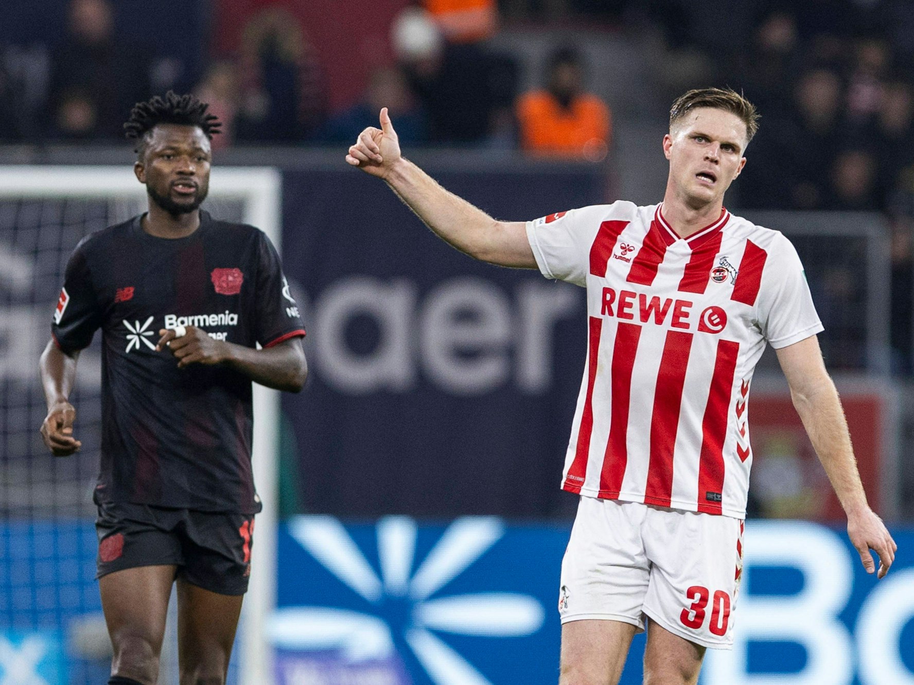 Marius Bülter beim Spiel gegen Bayer Leverkusen.