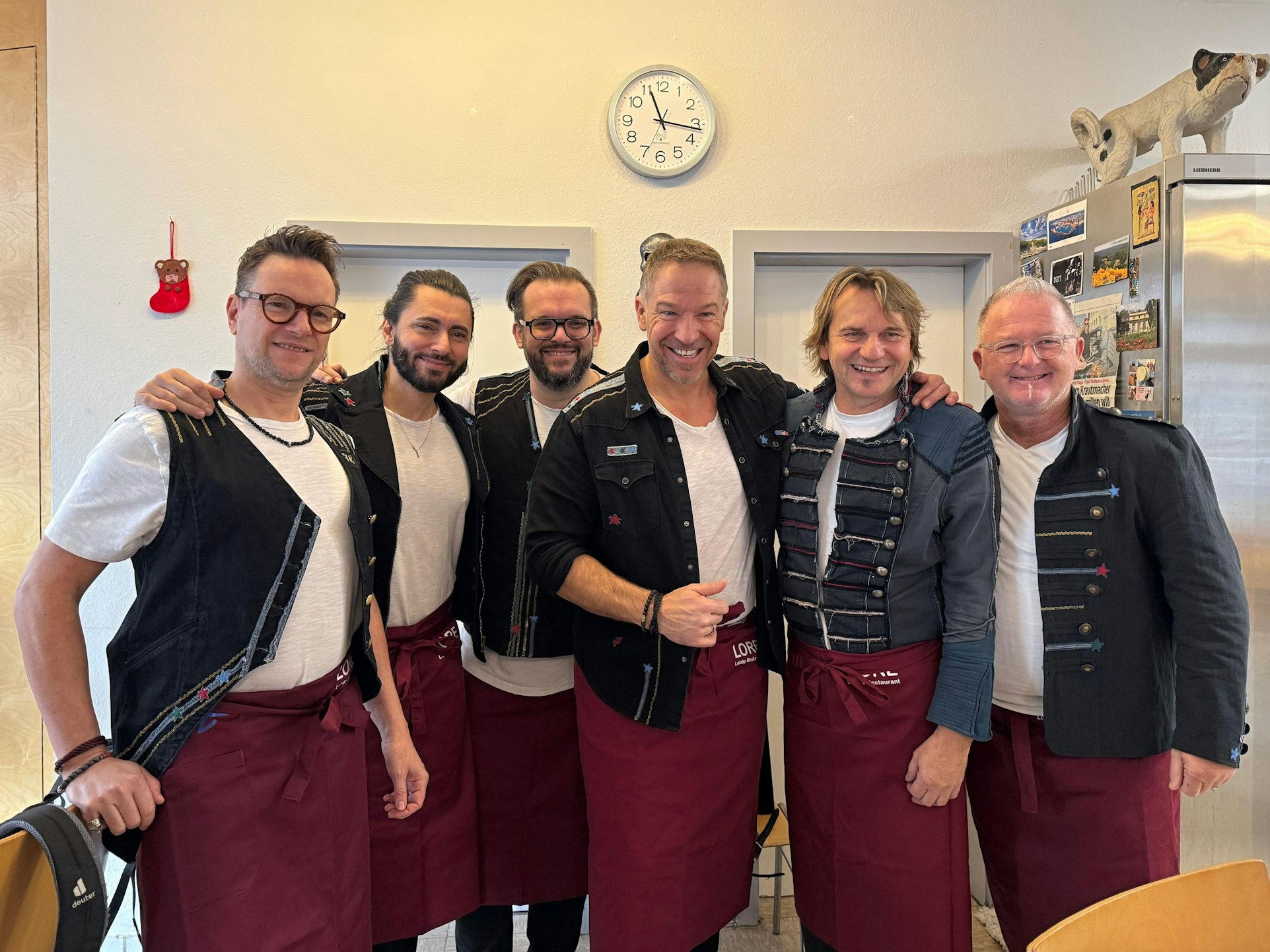 Die Höhner beim Weihnachtsessen im Lobby-Restaurant.