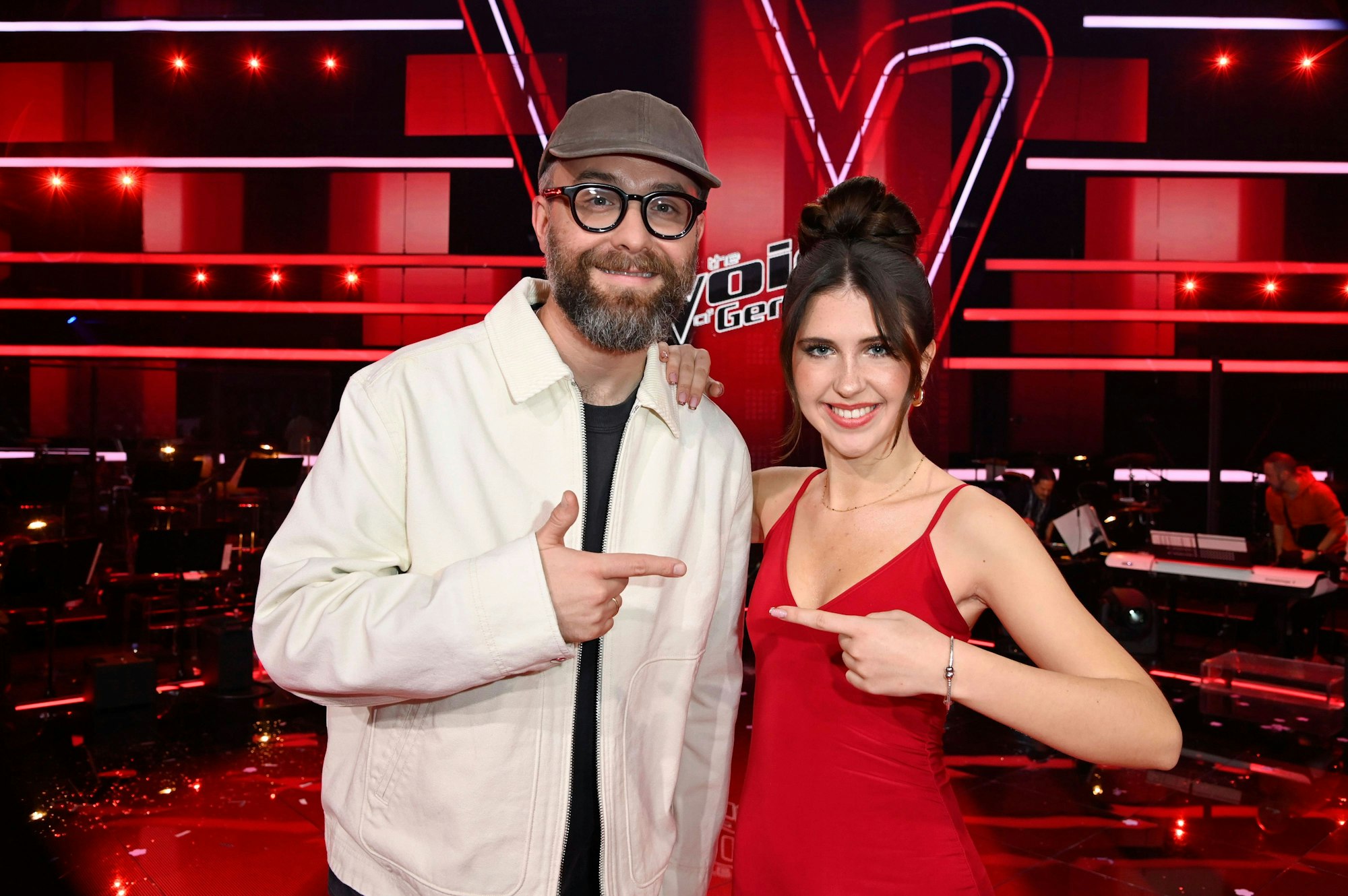 Mark Forster und Kathrin German im Halbfinale der 14. Staffel der Castingshow The Voice of Germany 2024 im Studio H Berlin Adlershof.