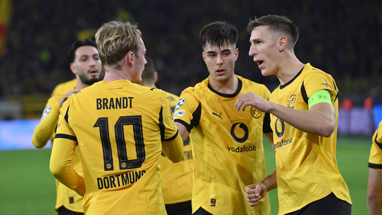 BVB-Profis jubeln nach einem Torerfolg.