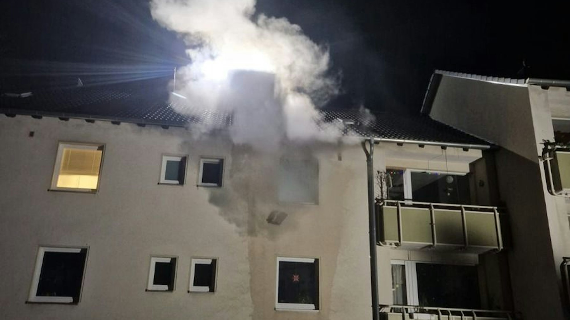 Eine ausgebrannte Küche in Haan.