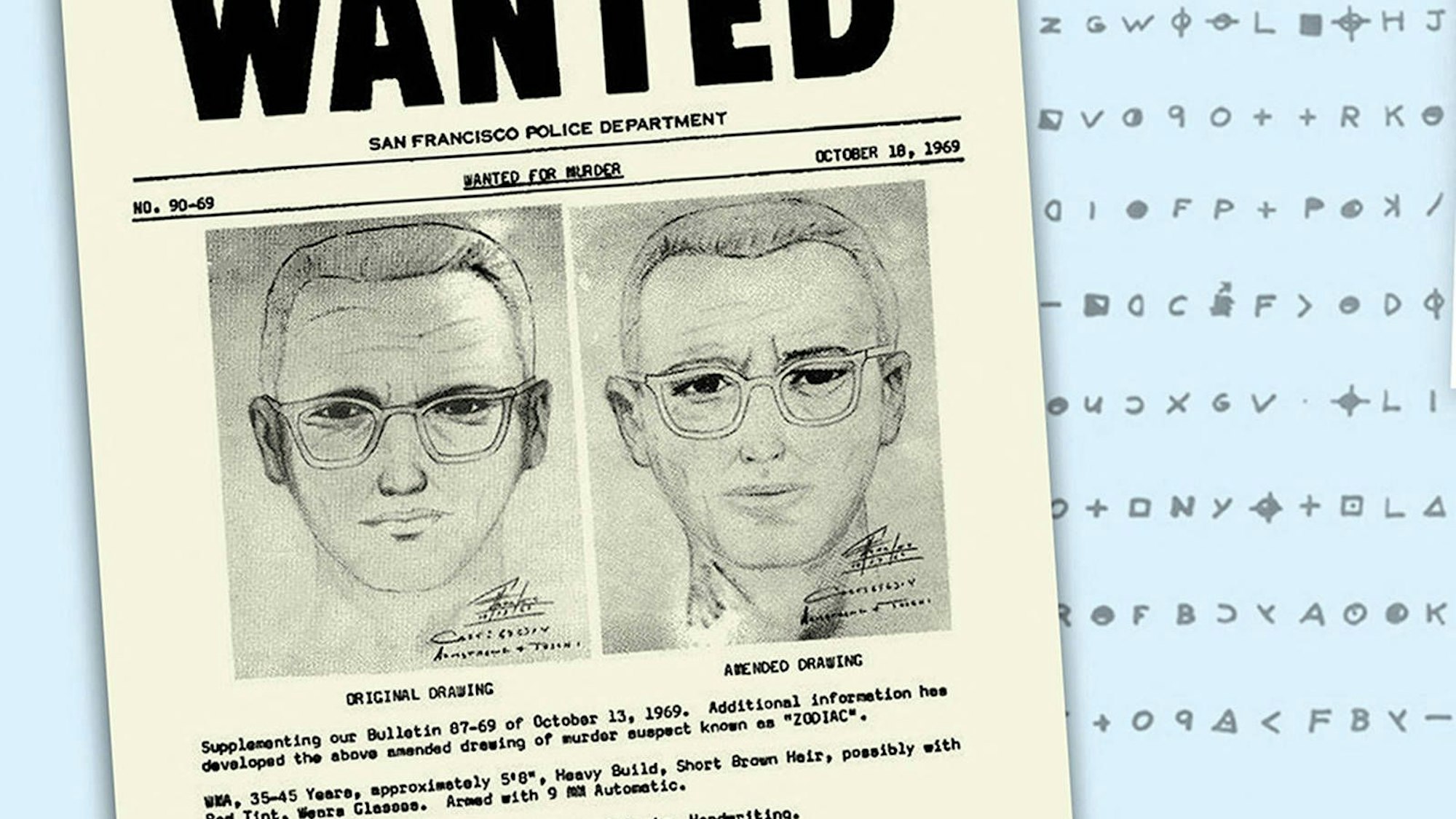 Polizeiliches Fahndungsplakat des Zodiac Killers