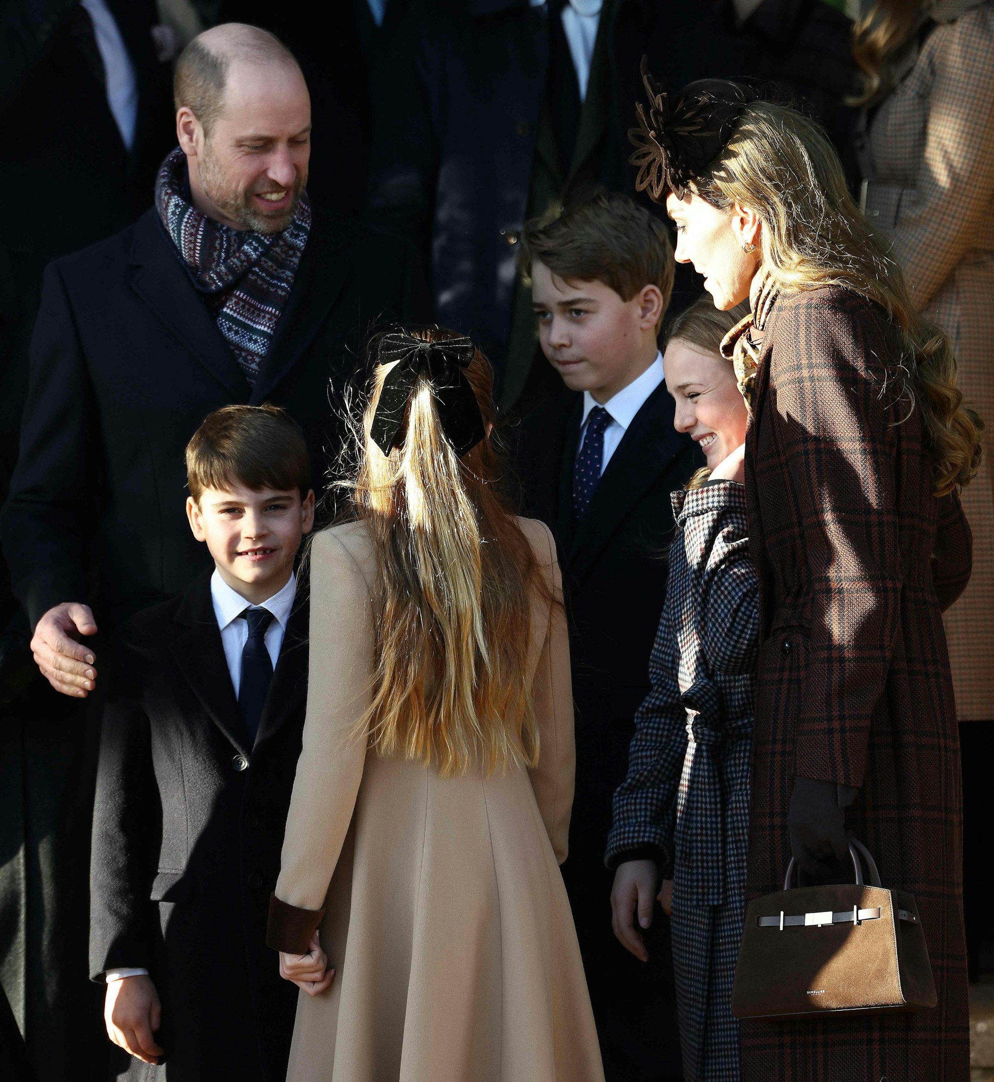 Prinz William und Prinzessin Kate mit ihren drei Kindern Louis, George und Charlotte nach dem Gottesdienst.