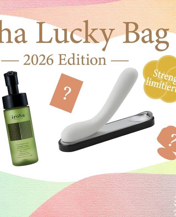 iroha Lucky Bag 2026 vor einem bunten Hintergrund.