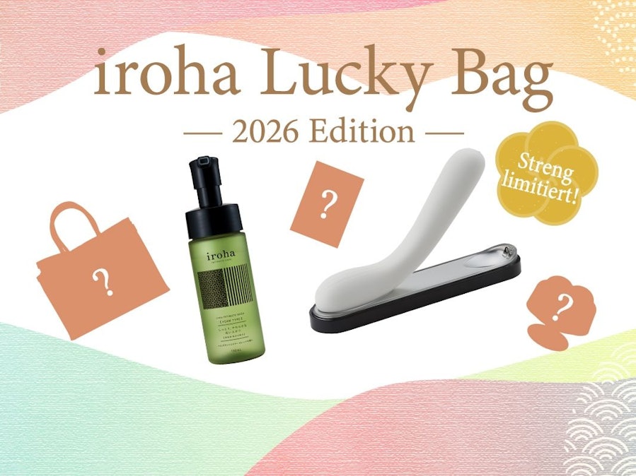 iroha Lucky Bag 2026 vor einem bunten Hintergrund.