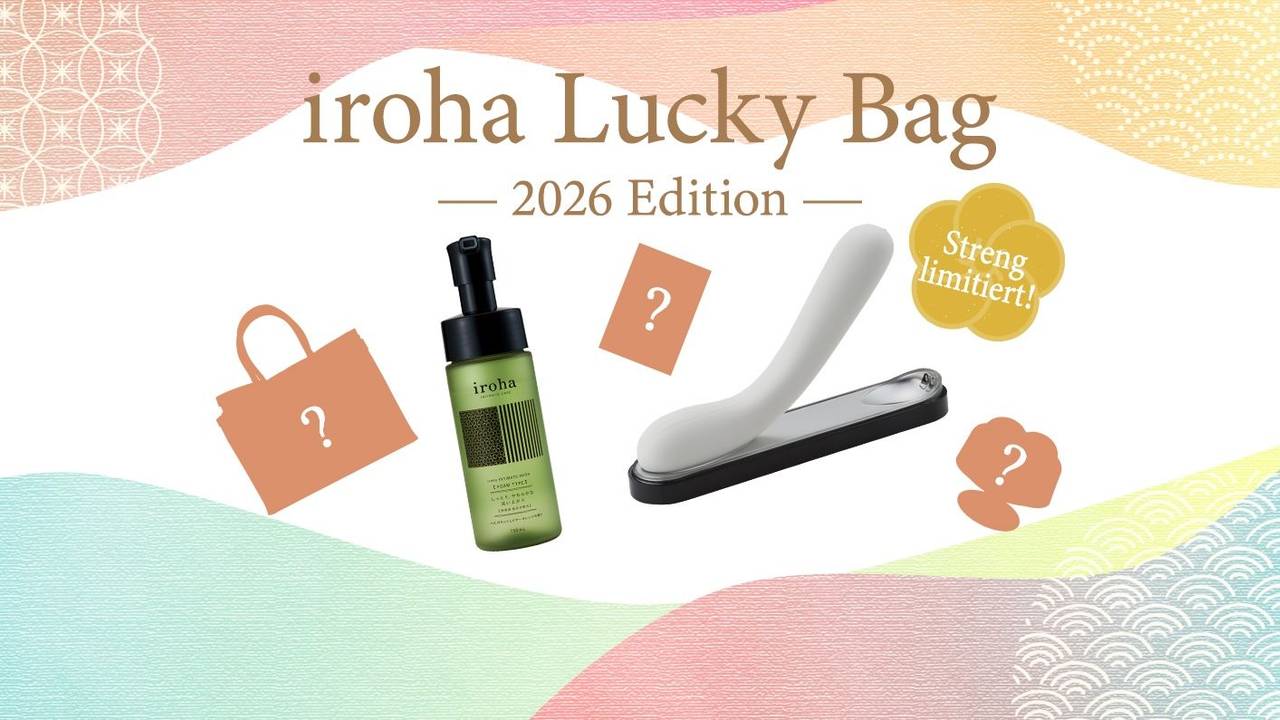 iroha Lucky Bag 2026 vor einem bunten Hintergrund.