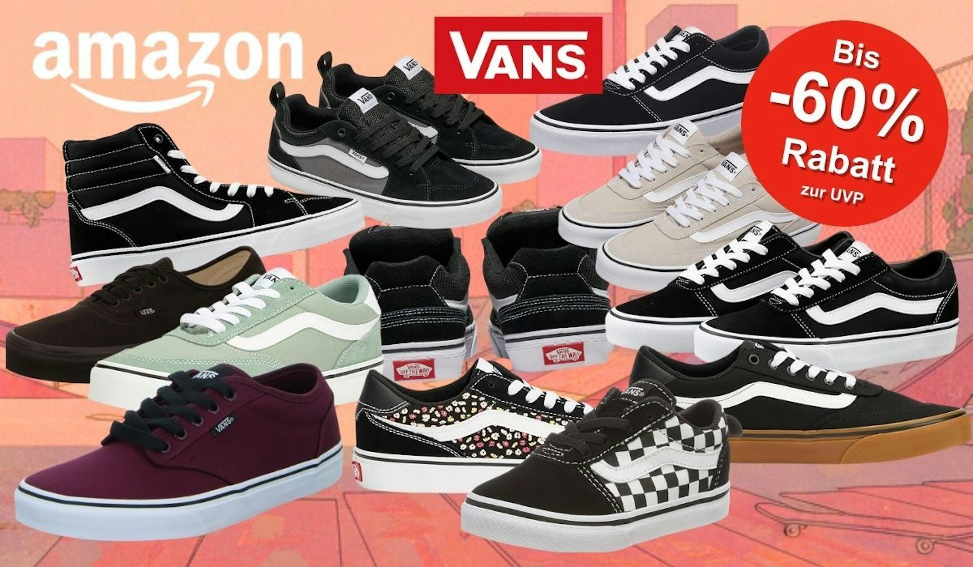 Vans Sneaker Modelle wie Vans Ward, Brooklyn oder Filmore in verschiedenen Designs und Farben.