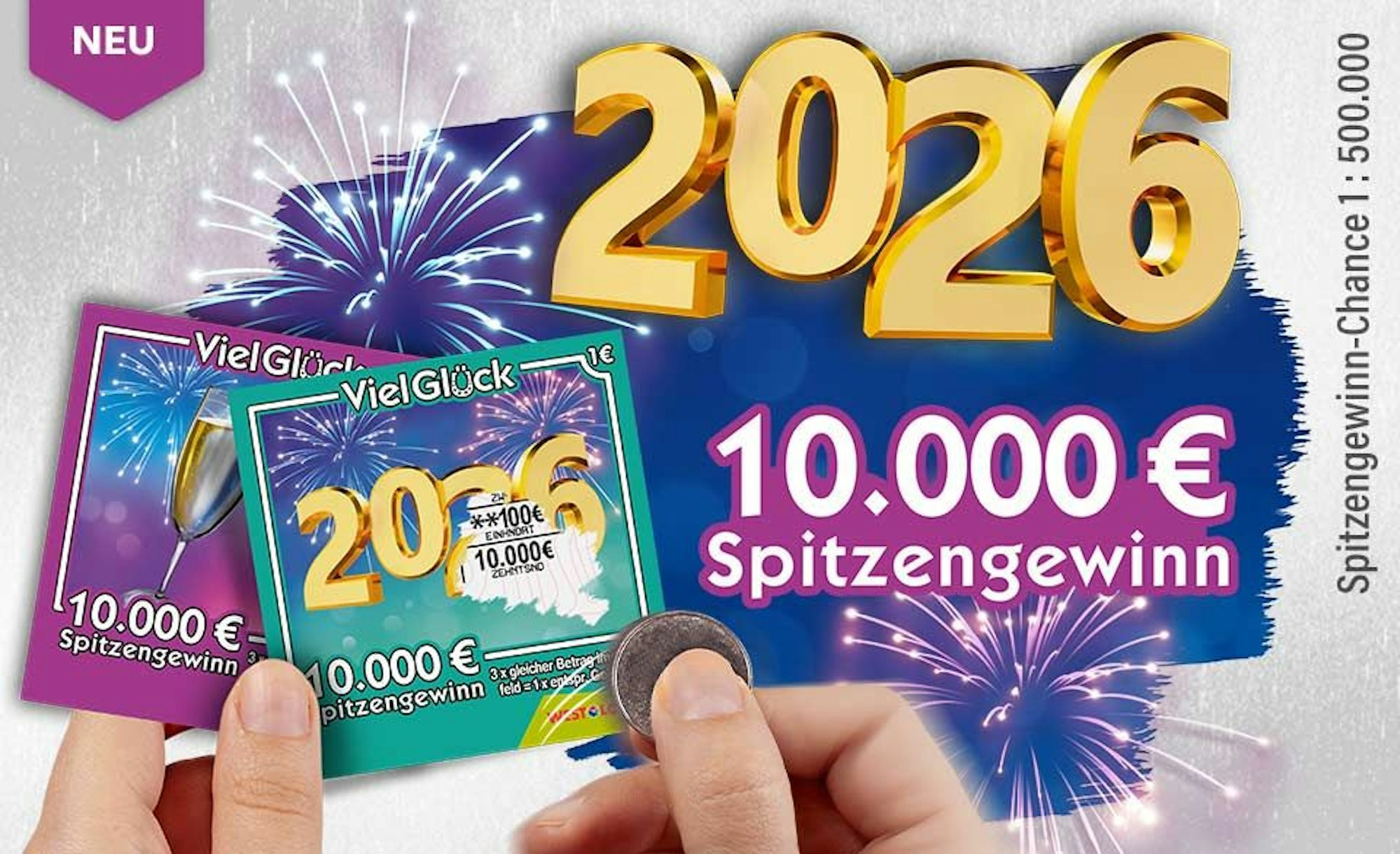 Rubbellos „Viel Glück“ zum Jahresstart 2026