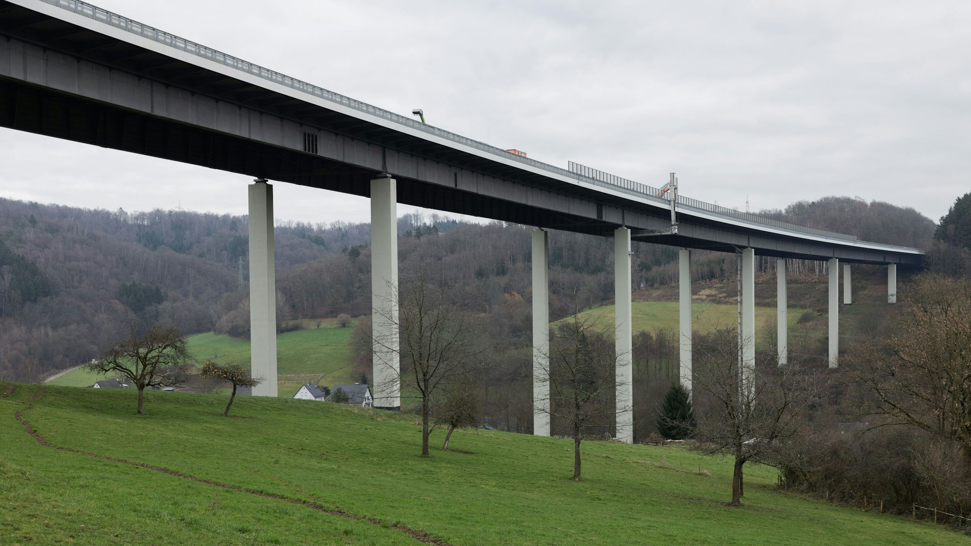 Die Wiehltalbrücke der Autobahn A4.