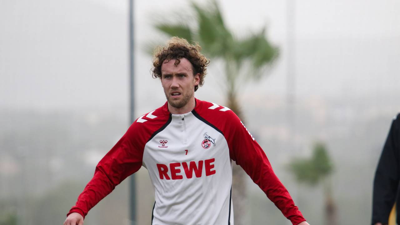 Luca Waldschmidt bei einer Einheit im Trainingslager des 1. FC Köln in Spanien..