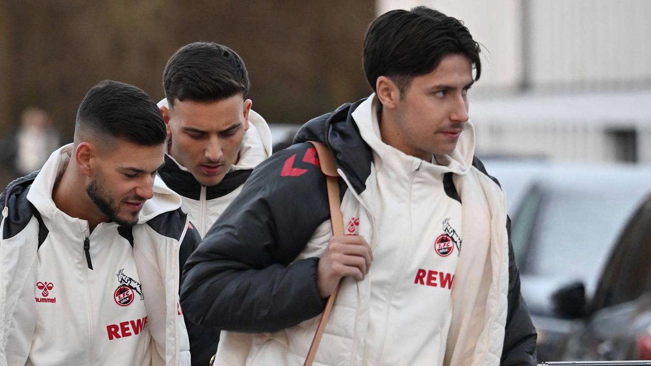 Denis Huseinbasic, Tom Krauss und Said El Mala bei der Abfahrt am Geißbockheim.