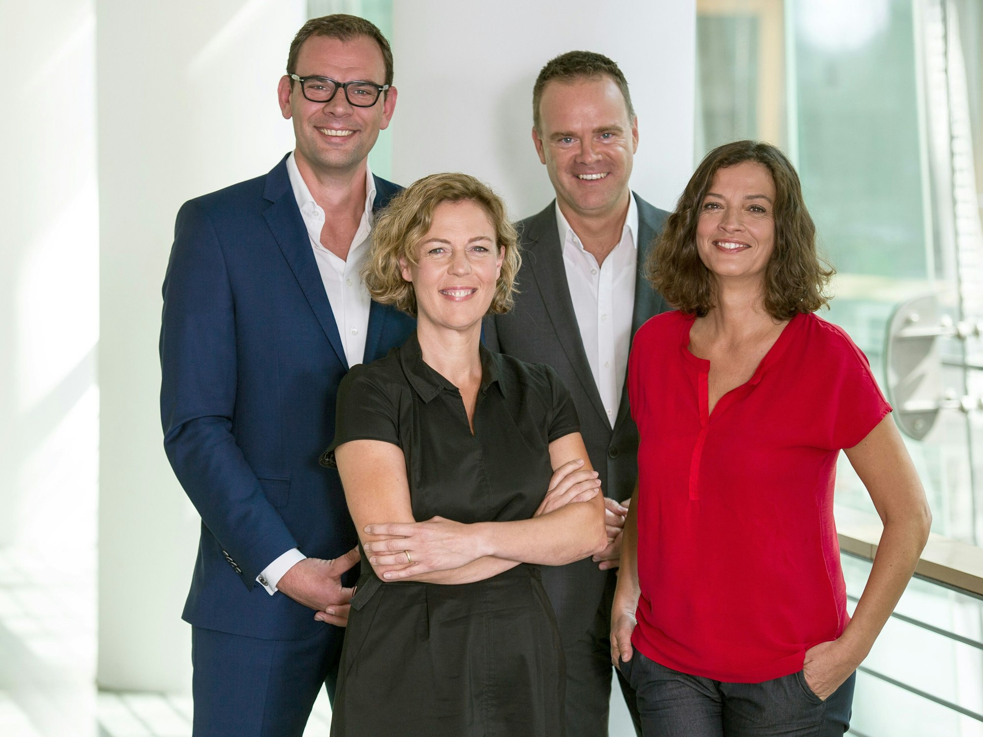 Die ZDF-Moderatoren Martin Leutke, Ilka Brecht, Christian Sievers und Antje Pieper (Archivbild, von links): Pieper verlässt das ZDF nach über zehn Jahren.