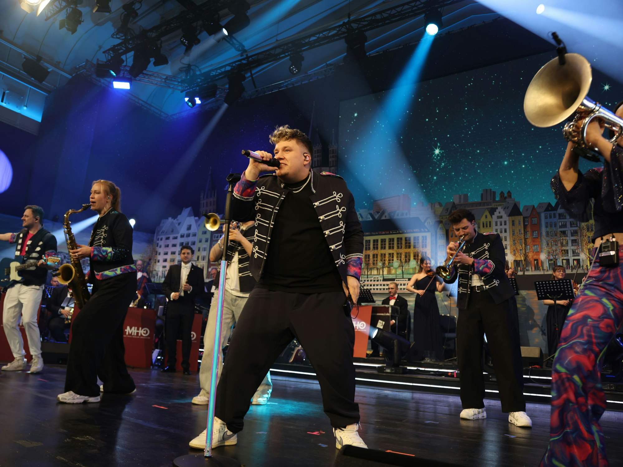 Druckluft beim Auftritt auf der Bühne.