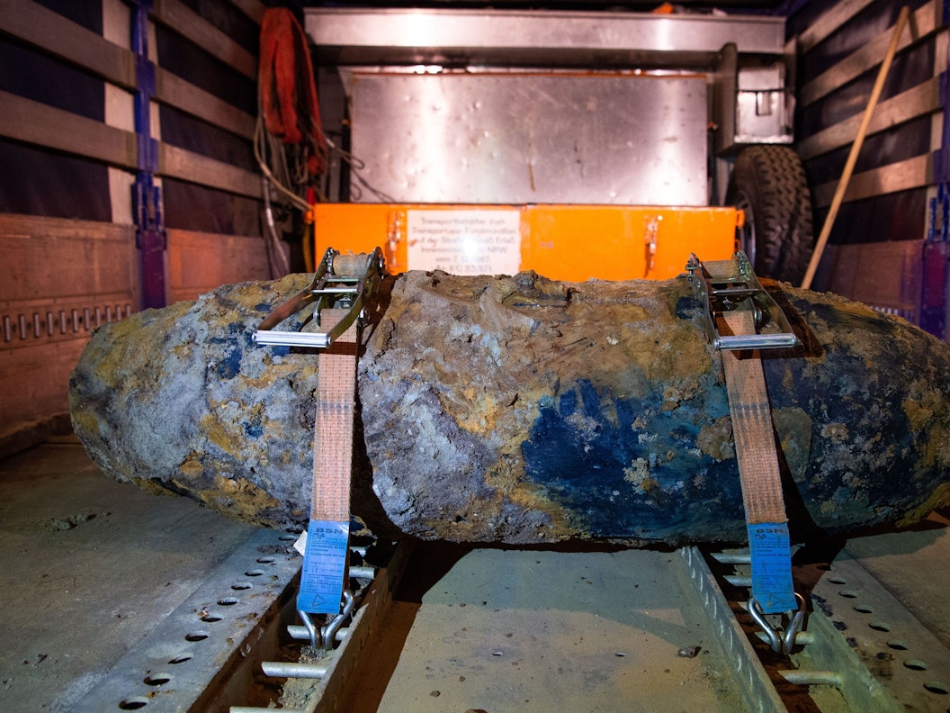 Eine entschärfte Fliegerbombe (Symbolbild): In Aachen wurde ein 250-Kilo-Blindgänger gefunden.