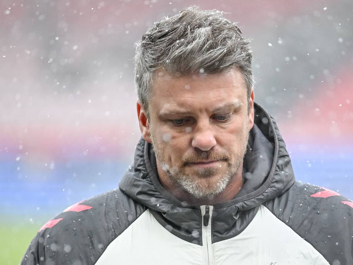 Lukas Kwasniok im Schneetreiben.