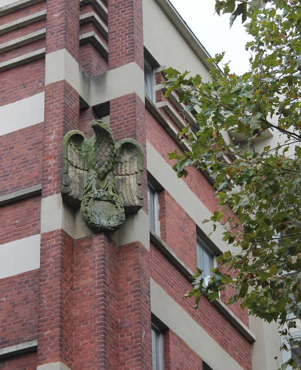 Eine Adlerskulptur an Kölner Gebäude