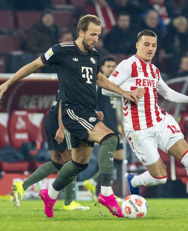 Harry Kane im Zweikampf mit Said El Mala.