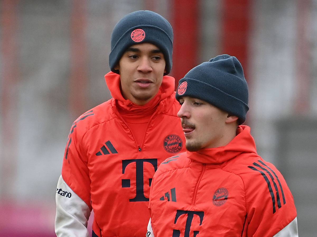 Jamal Musiala und Lennart Karl im Training.
