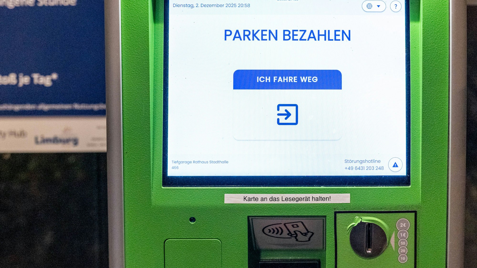 Elektronisches Bezahlterminal für das Parken