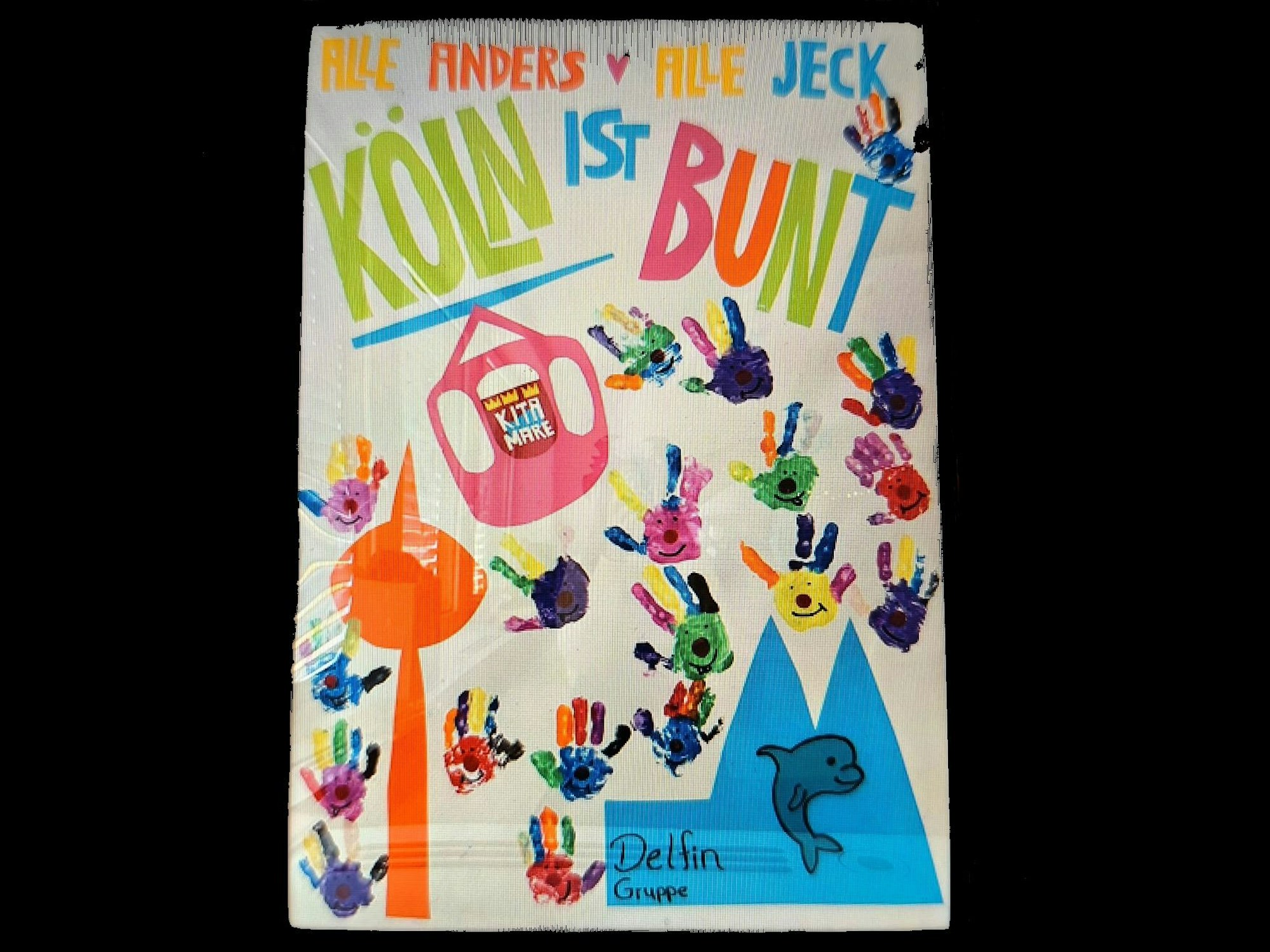 Die Kita Mare hat ein buntes Bild gemalt.