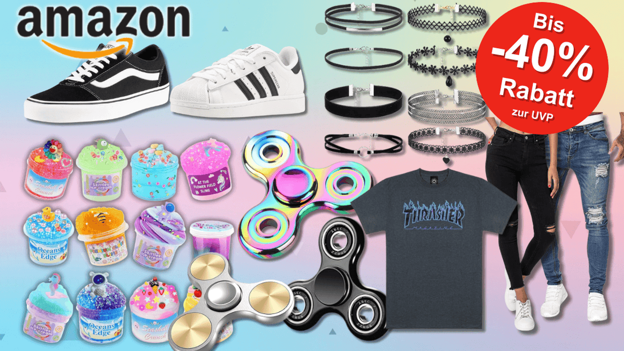 Trends aus 2016 wie Fidget Spinner, Skinny Jeans, Choker, Adidas Superstars und mehr.
