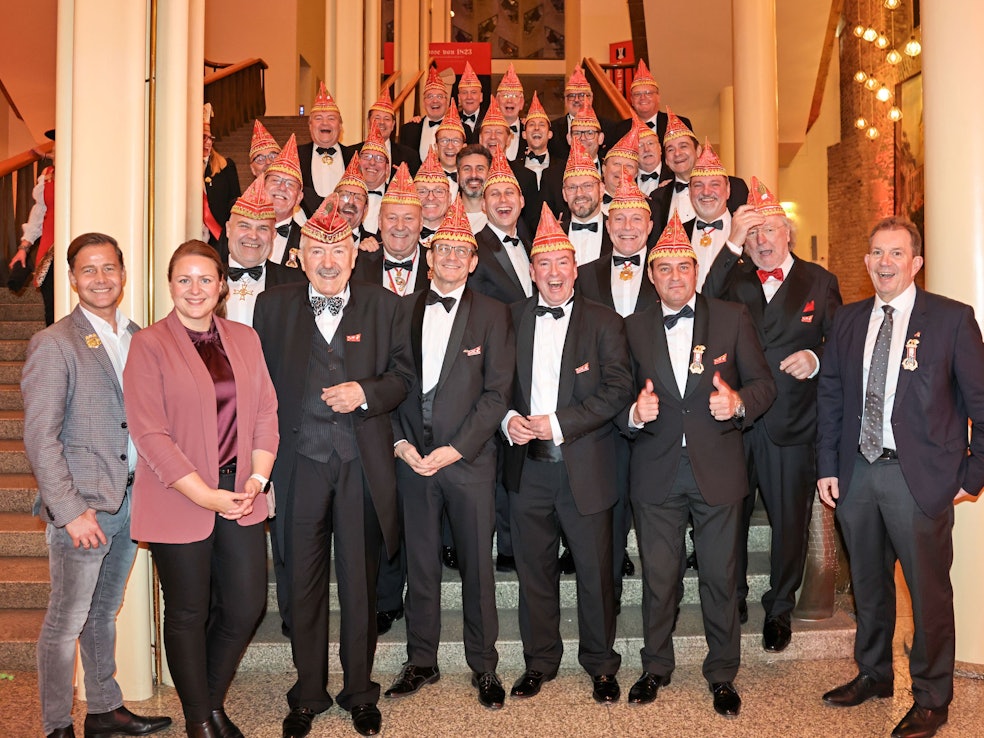 Ehemalige Dreigestirne beim Gruppenbild im Gürzenich.