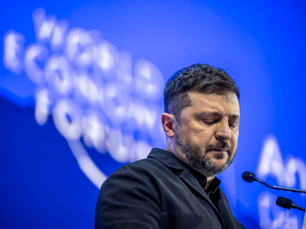 Der ukrainische Präsident Wolodymyr Selenskyj spricht beim Jahrestreffen des Weltwirtschaftsforums (WEF) in Davos.