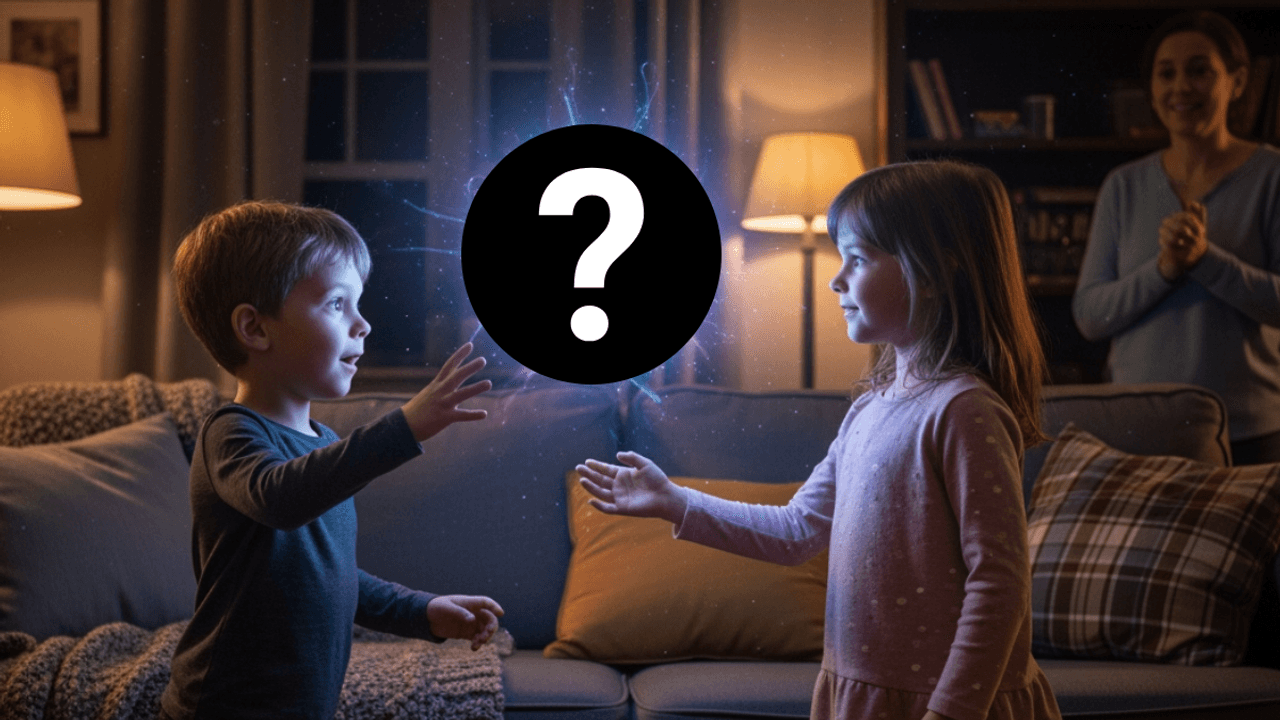 Ein KI generiertes Bild von Kindern die mit einem Spielzeug spielen.