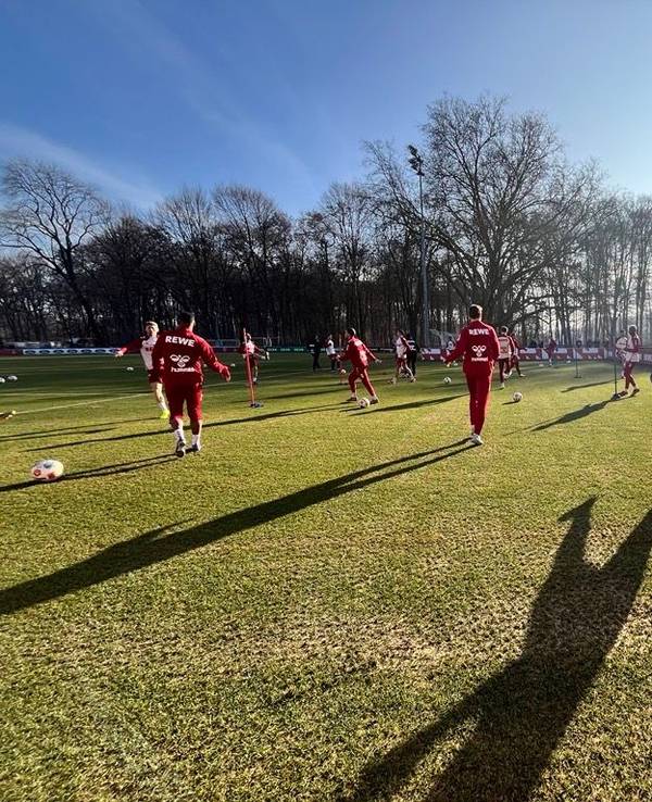 Die FC-Profis am 24. Januar 2026 beim Training am Geißbockheim.