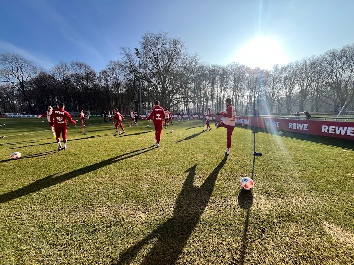 Die FC-Profis am 24. Januar 2026 beim Training am Geißbockheim.
