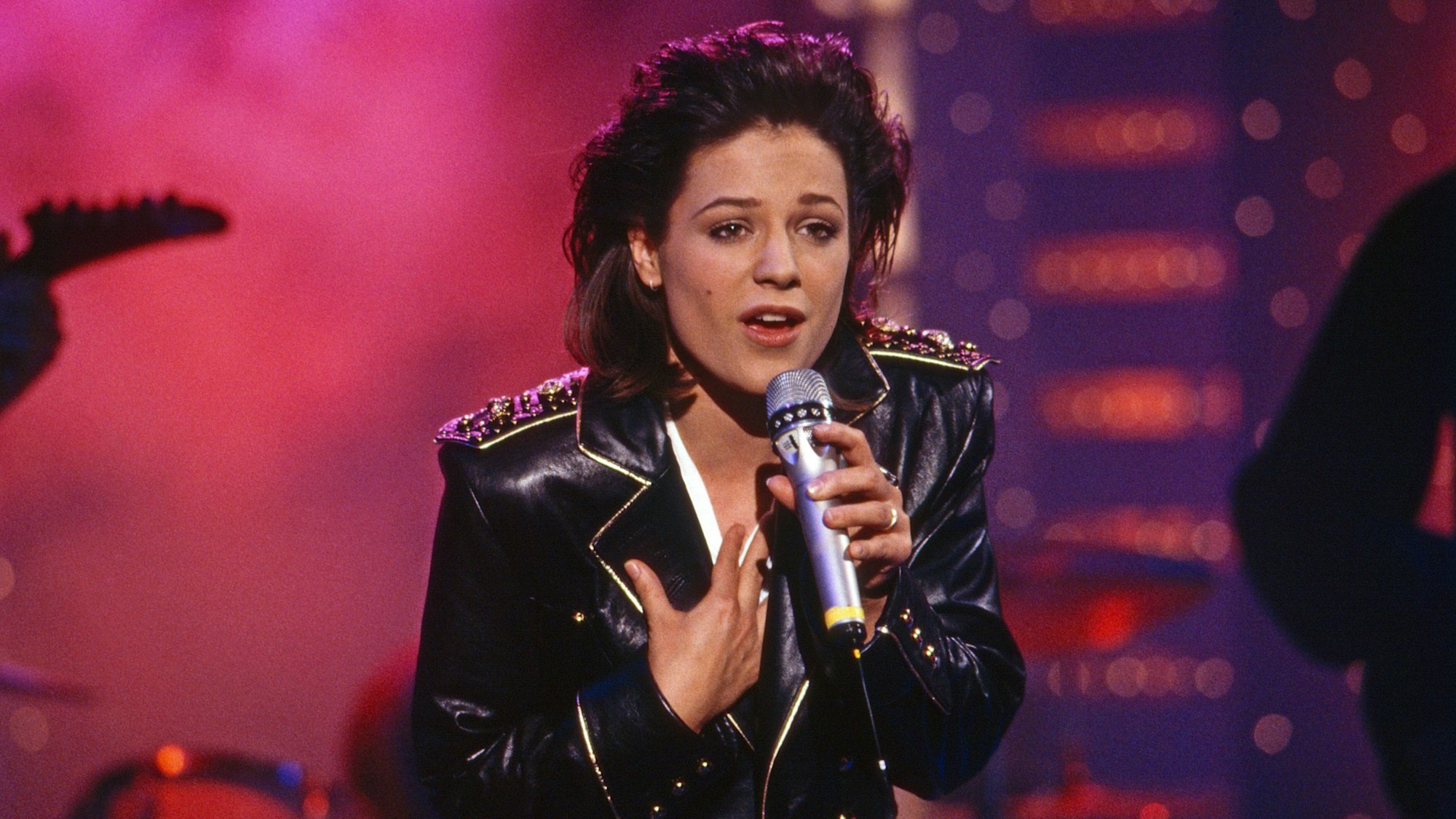 Michelle in ihren frühen Karrierejahren, hier 1993 in der Quizshow „Die Pyramide“.