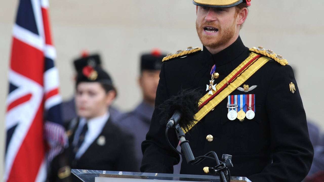 Prinz Harry redet.