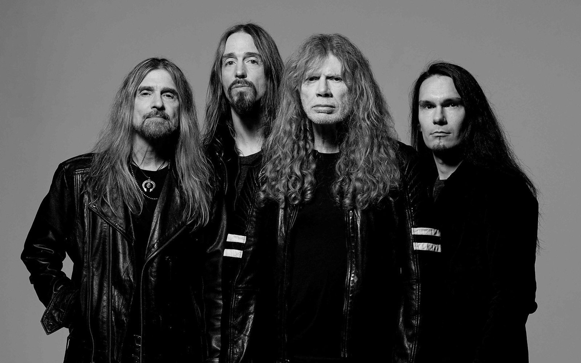 Dave Mustaine (dritter von links) und seine legendäre Thrash-Metal-Formation Megadeth machen Schluss. Das offiziell letzte Album heißt schlicht „Megadeth“, es folgt noch eine umfangreiche Abschiedstour. (Bild: Ross Halfin)