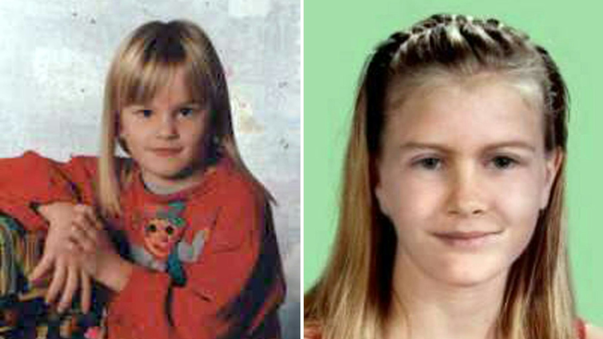 Die undatierten Handouts der Polizei zeigen die achtjährige Deborah Sassen (l), die vor 30 Jahren spurlos verschwand.