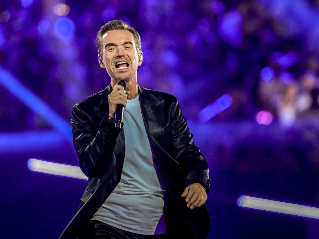 Florian Silbereisen bleibt der ARD mit seinen „Feste“-Shows wie dem „Schlagerboom“ (Bild) mindestens bis 2028 erhalten. (Bild: 2025 Getty Images/Sascha Schuermann)