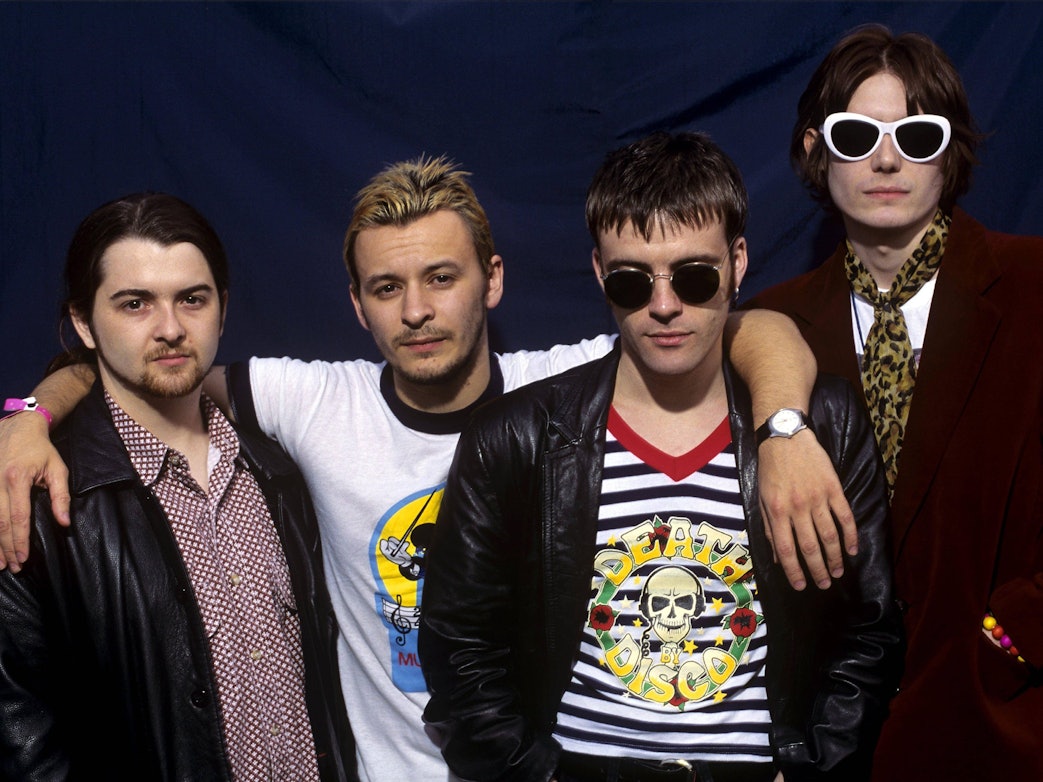 James Dean Bradfield, Nicky Wire, Richey Edwards und Sean Moore posieren.