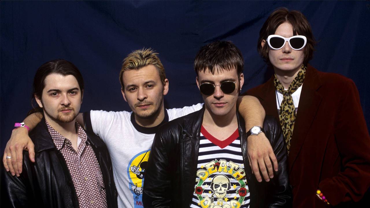 James Dean Bradfield, Nicky Wire, Richey Edwards und Sean Moore posieren.