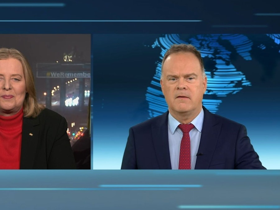 Christian Sievers und Bärbel Bas sprachen im ZDF-“heute journal“ über die Reformpläne zur Modernisierung des Sozialstaats. (Bild: ZDF)