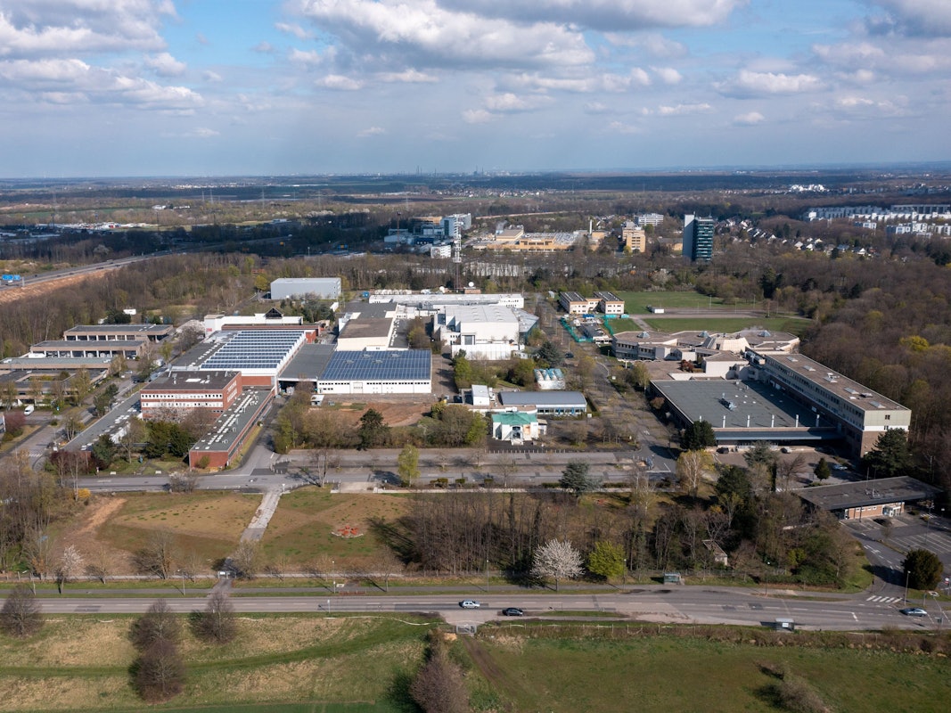 Luftaufnahme des WDR-Produktionsgeländes in Bocklemünd.