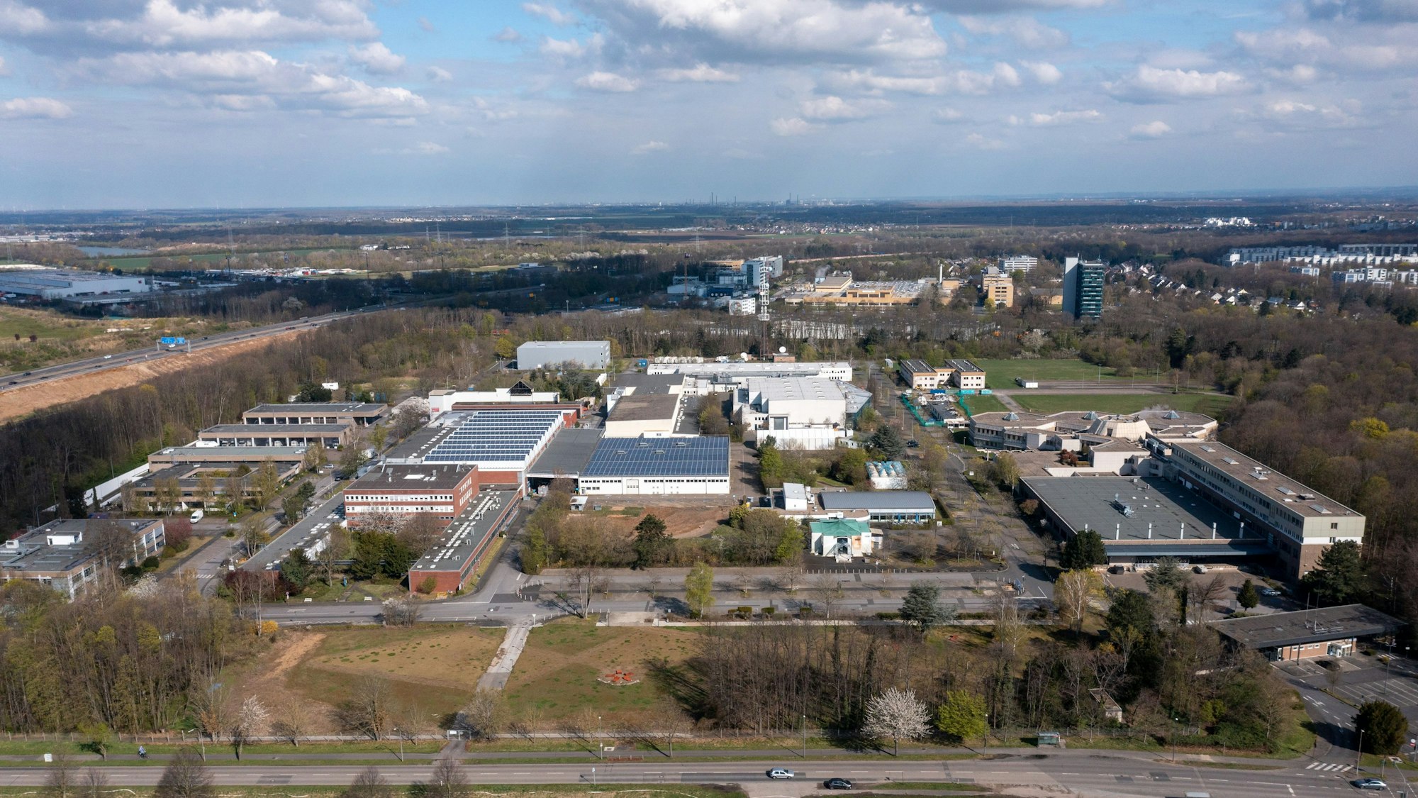 Luftaufnahme des WDR-Produktionsgeländes in Bocklemünd.