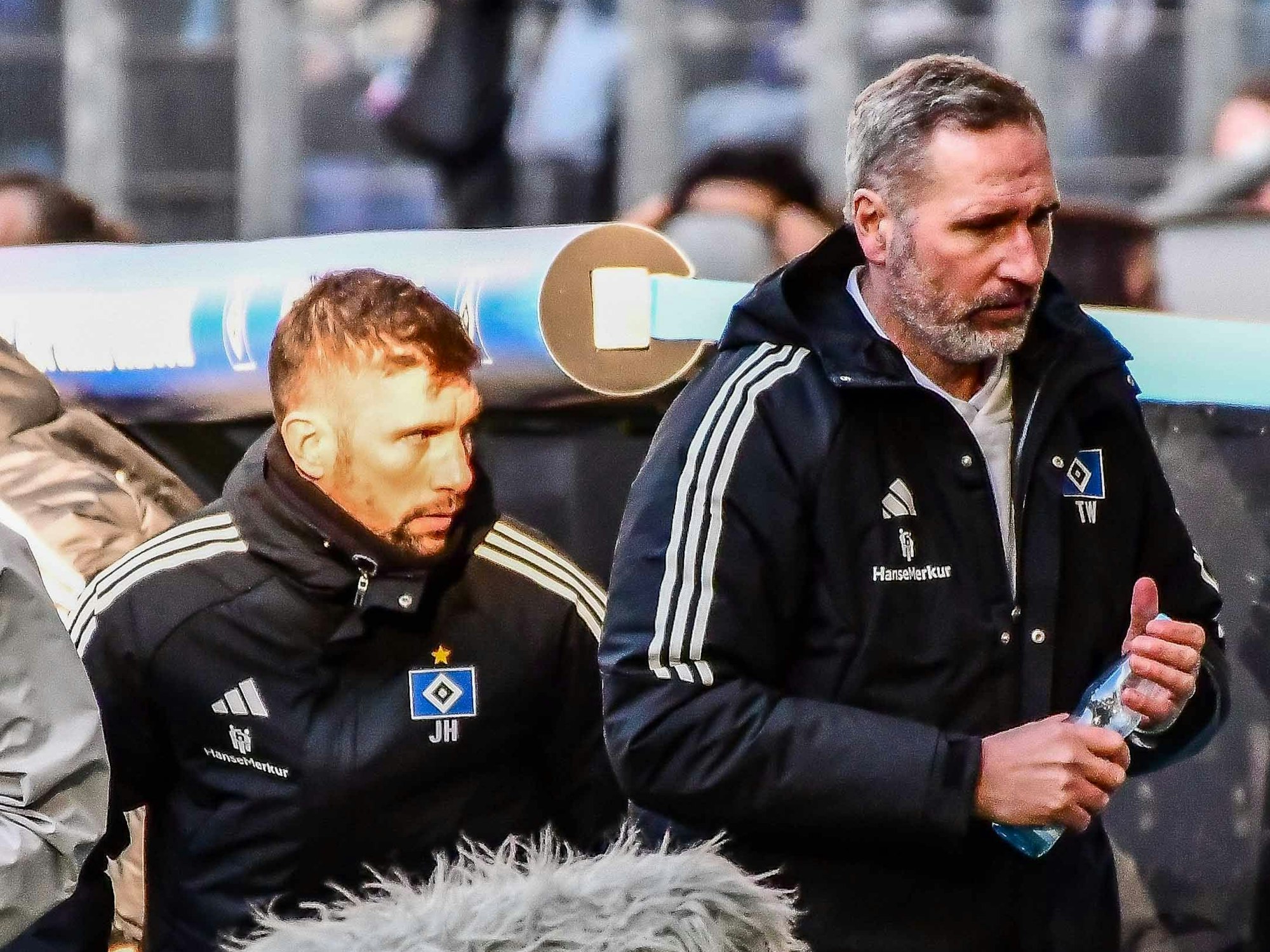 Julian Hübner und Trainer Tim Walter beim Hamburger SV.