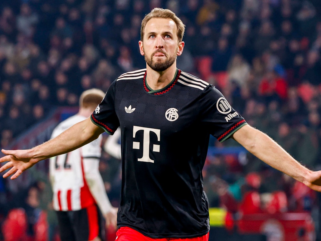 Harry Kane jubelt mit ausgebreiteten Armen.