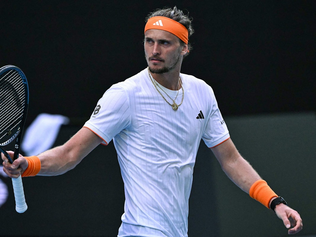 Alexander Zverev bei den Australian Open auf dem Platz.