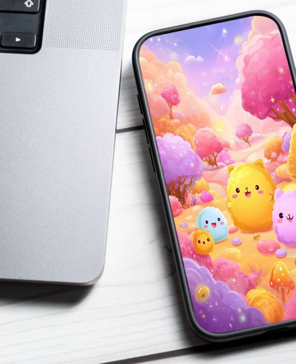 Ein Laptop und ein Smartphone mit einer Kinder-App