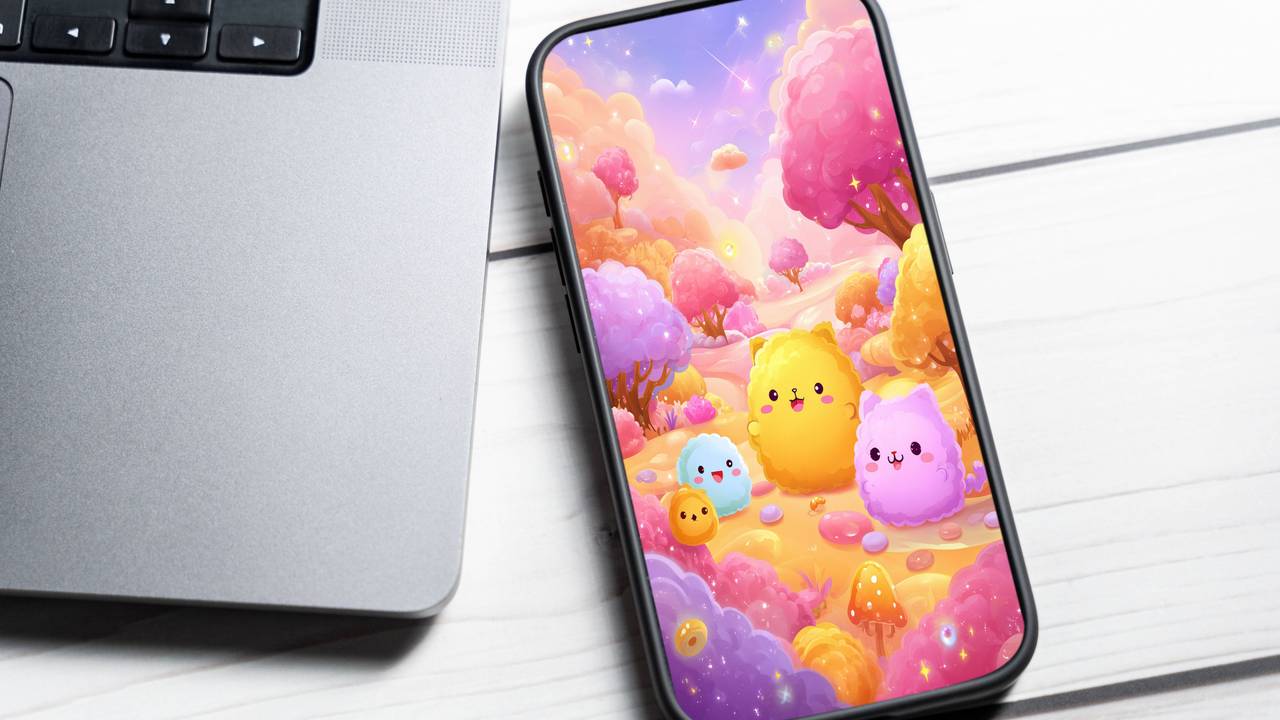 Ein Laptop und ein Smartphone mit einer Kinder-App